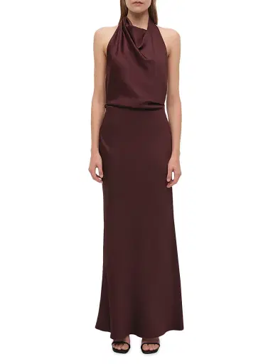 Simkhai Women's Reannon Draped Satin Gown | Thumbnail 2