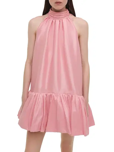 SIMKHAI Women's Hope Taffeta Bow Tie Minidress - Dusty Rose | Thumbnail 4