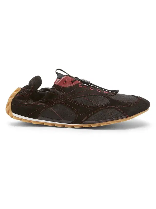 Bottega Veneta Men's Orbit Flash Suede Sneakers - Black Dark Apple