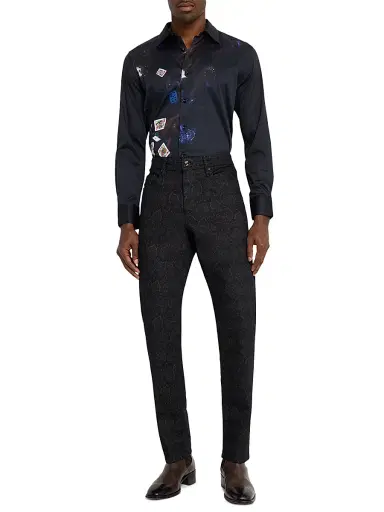 Robert Graham Men's Royal Flush Poker-Print Shirt | Thumbnail 2 Robert Graham Men's Royal Flush Poker-Print Shirt | Thumbnail 2
