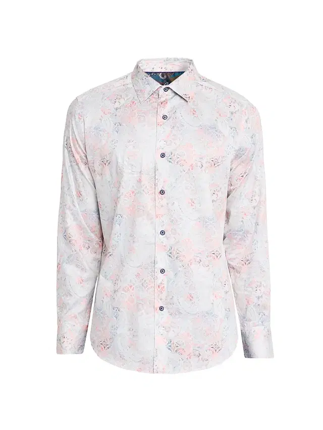 Robert Graham Men's Addington Paisley Stretch Satin Button-Front Shirt
