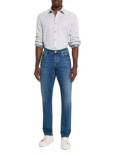 Robert Graham Men's Darrington Mini-Check Cotton Shirt - Tan - Size XXL | Thumbnail 2 Robert Graham Men's Darrington Mini-Check Cotton Shirt - Tan - Size XXL | Thumbnail 2