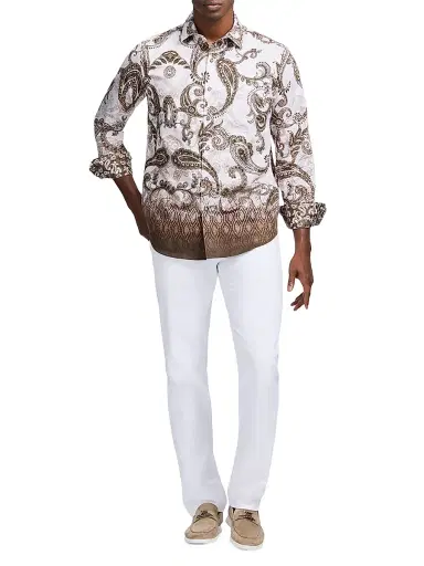 Robert Graham Men's Wallington Ombré Paisley Cotton Shirt - Khaki - Size XL | Thumbnail 2 Robert Graham Men's Wallington Ombré Paisley Cotton Shirt - Khaki - Size XL | Thumbnail 2