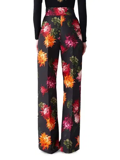 Carolina Herrera Women's Diane Floral Faille Wide-Leg Pants | Thumbnail 4 Carolina Herrera Women's Diane Floral Faille Wide-Leg Pants | Thumbnail 4
