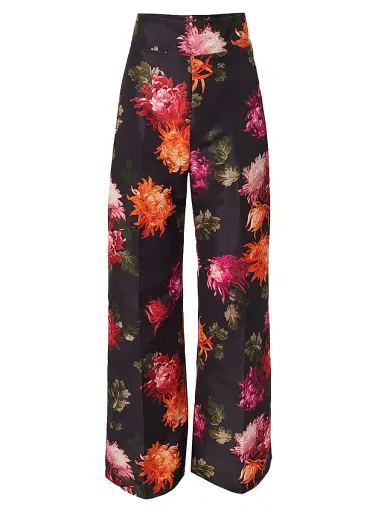 Carolina Herrera Women's Diane Floral Faille Wide-Leg Pants | Thumbnail 1 Carolina Herrera Women's Diane Floral Faille Wide-Leg Pants | Thumbnail 1
