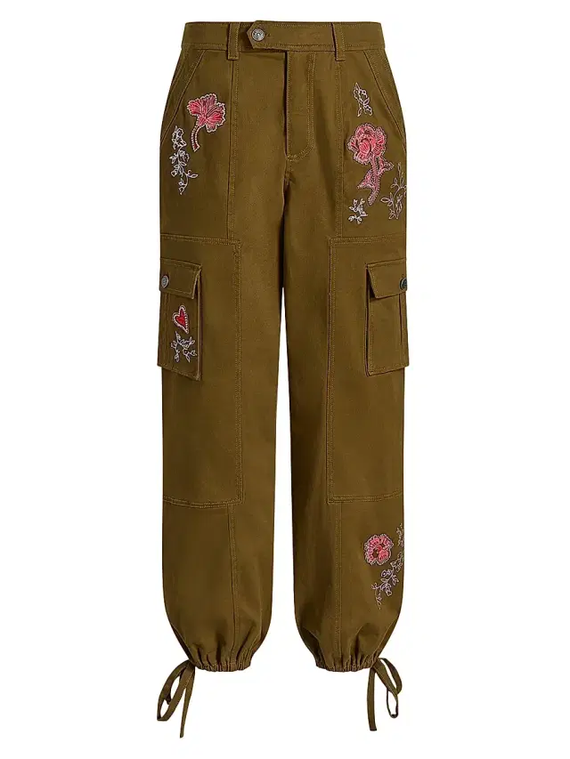 Rebelette Women's Zola Desert Rose Cargo Jogger Pants - Olive