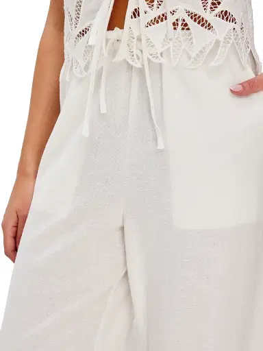 RAILS Women's Emmie Lace Drawstring Pants - White Palm Embroidery - Size Medium | Thumbnail 5