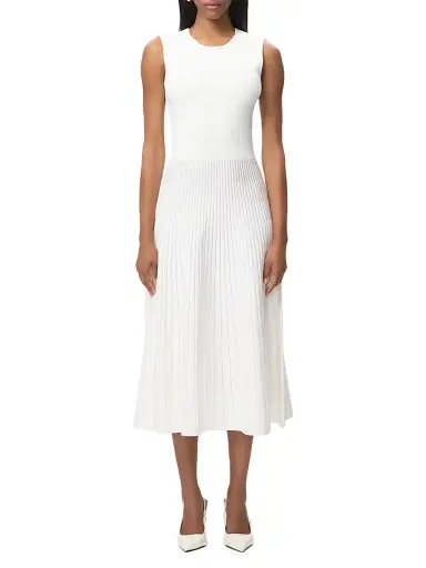 Hervé Léger Women's Cassia Pointelle-Knit Midi-Dress - Alabaster | Thumbnail 2