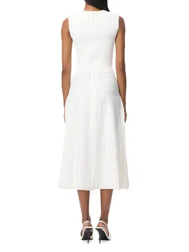 Hervé Léger Women's Cassia Pointelle-Knit Midi-Dress - Alabaster | Thumbnail 3