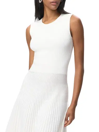 Hervé Léger Women's Cassia Pointelle-Knit Midi-Dress - Alabaster | Thumbnail 4