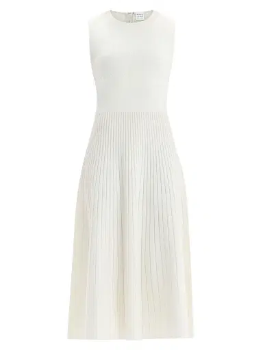 Hervé Léger Women's Cassia Pointelle-Knit Midi-Dress - Alabaster | Thumbnail 1