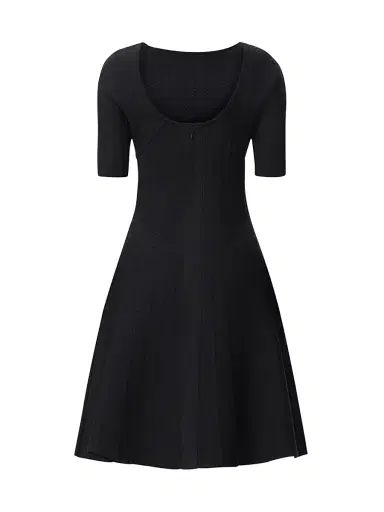 Hervé Léger Women's The Donna Pointelle-Knit Dress - Black | Thumbnail 1 Hervé Léger Women's The Donna Pointelle-Knit Dress - Black | Thumbnail 1