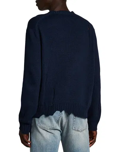 Alexander McQueen Men's Skull Intarsia-Knit Crewneck Sweater - Navy - Size 44 | Thumbnail 5