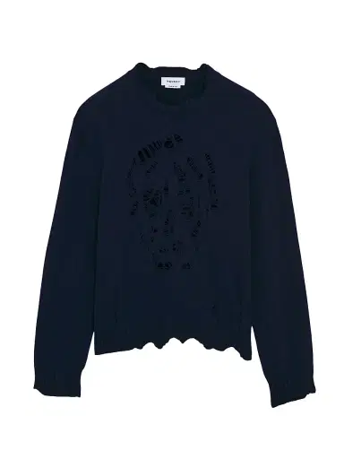 Alexander McQueen Men's Skull Intarsia-Knit Crewneck Sweater - Navy - Size 44 | Thumbnail 1