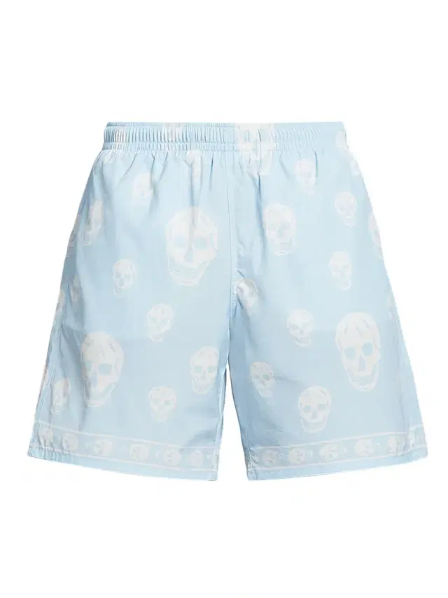 McQueen Men's Skull Swim Trunks - Ice Blue White