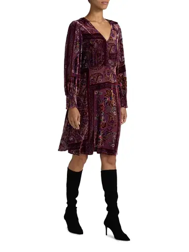 Johnny Was Women's Kinney Burnout Velvet Dress - Domitila | Thumbnail 2