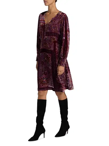 Johnny Was Women's Kinney Burnout Velvet Dress - Domitila | Thumbnail 4