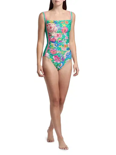Johnny Was Women's Marilyn Sweetspire Print Ruched One-Piece Swimsuit - Sweetspire - Size Small | Thumbnail 2 Johnny Was Women's Marilyn Sweetspire Print Ruched One-Piece Swimsuit - Sweetspire - Size Small | Thumbnail 2