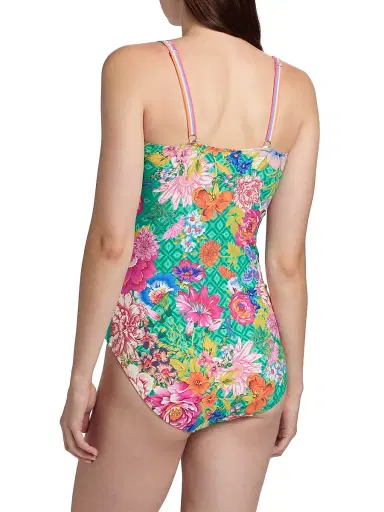 Johnny Was Women's Marilyn Sweetspire Print Ruched One-Piece Swimsuit - Sweetspire - Size Small | Thumbnail 4 Johnny Was Women's Marilyn Sweetspire Print Ruched One-Piece Swimsuit - Sweetspire - Size Small | Thumbnail 4