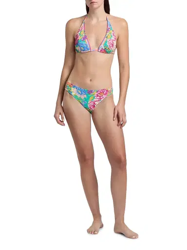 Johnny Was Women's Sweetspire Print Ruched Hipster Bikini Bottom - Sweetspire - Size Large | Thumbnail 2