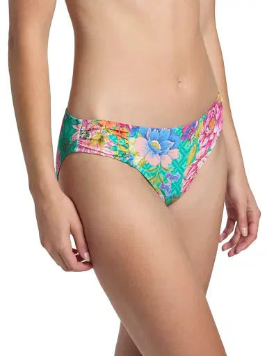 Johnny Was Women's Sweetspire Print Ruched Hipster Bikini Bottom - Sweetspire - Size Large | Thumbnail 5