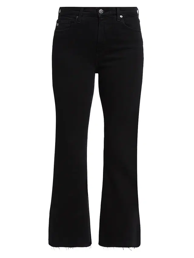 AG Jeans Women's Farrah High-Rise Stretch Cropped Boot-Cut Jeans - Sulfur Black