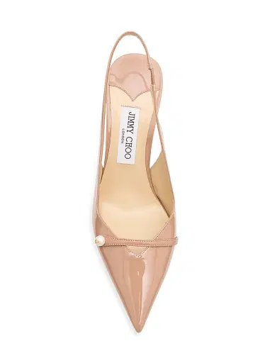 Jimmy Choo Women's Amita 85MM Patent Leather Slingback Pumps - Light Pink | Thumbnail 3 Jimmy Choo Women's Amita 85MM Patent Leather Slingback Pumps - Light Pink | Thumbnail 3