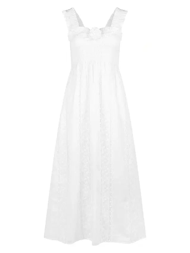 Women's The Rosetta Nap Dress - White Broderie Voile