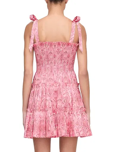Hill House Home Women's The Ribbon Charlotte Nap Dress - Pink Palm Ikat - Size XXL | Thumbnail 4