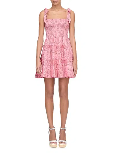 Hill House Home Women's The Ribbon Charlotte Nap Dress - Pink Palm Ikat - Size XXL | Thumbnail 5