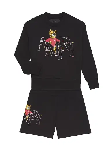 AMIRI Unisex Little Kid's & Kid's Cotton Tiger Logo Graphic Sweatshorts | Thumbnail 2