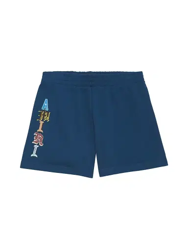 AMIRI Little Kid's & Kid's Cotton Varsity Patch Logo Sweatshorts | Thumbnail 1 AMIRI Little Kid's & Kid's Cotton Varsity Patch Logo Sweatshorts | Thumbnail 1