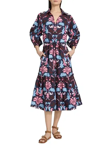 Cara Cara Women's Hutton Fleur Crest Cotton Shirtdress | Thumbnail 3 Cara Cara Women's Hutton Fleur Crest Cotton Shirtdress | Thumbnail 3