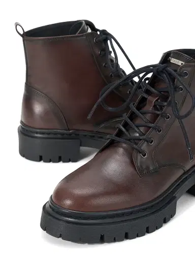 Staud Women's Henry Leather Combat Boots - Espresso | Thumbnail 4 Staud Women's Henry Leather Combat Boots - Espresso | Thumbnail 4