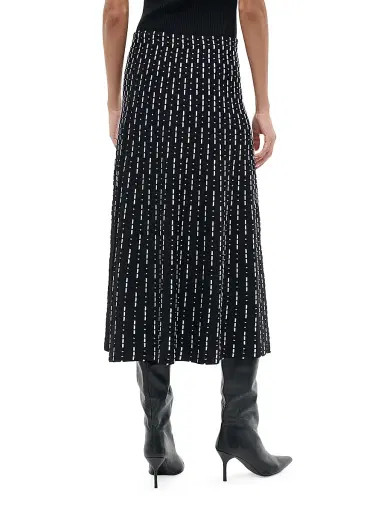 Staud Women's Lena Printed Midi-Skirt - Black Geo | Thumbnail 4 Staud Women's Lena Printed Midi-Skirt - Black Geo | Thumbnail 4
