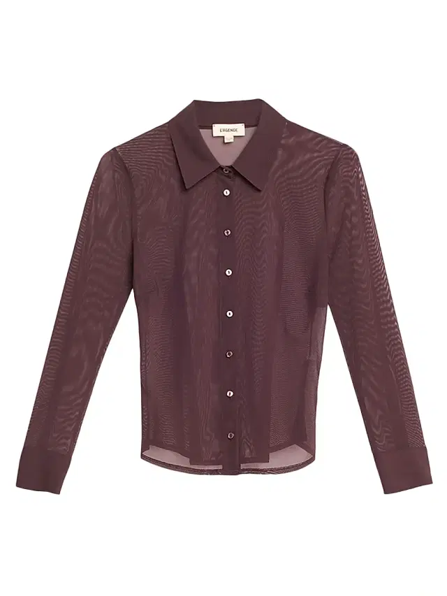 L'AGENCE Women's Indiana Fitted Mesh Blouse - Dark Syrah