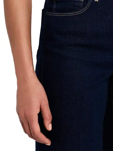 L'Agence Women's Clayton High-Rise Stretch Wide-Leg Jeans - Dark Blue - Size 24 | Thumbnail 5