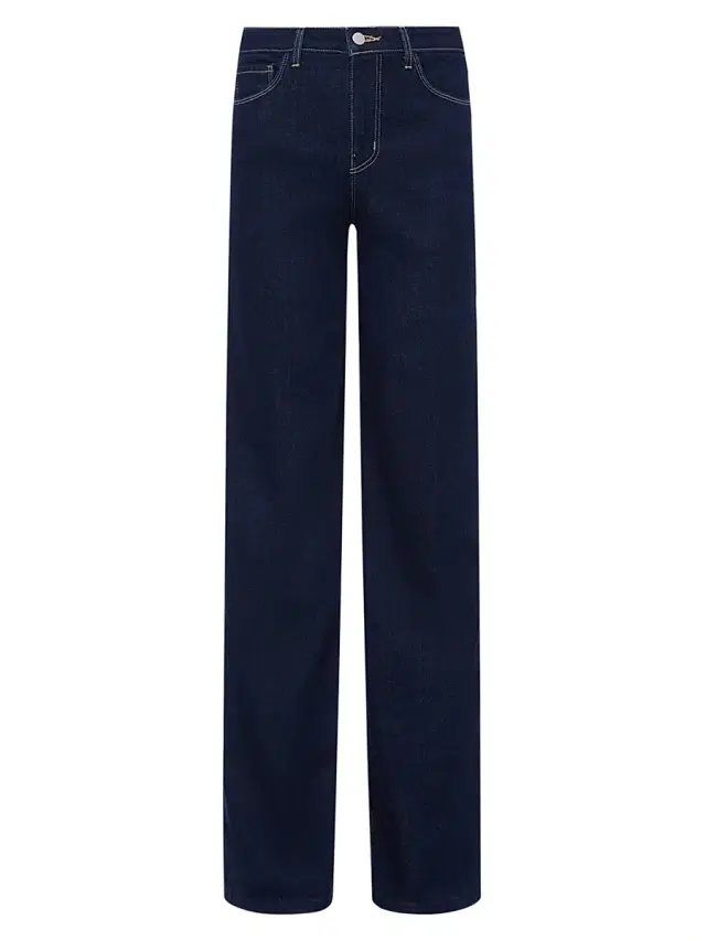 L'AGENCE Women's Clayton High-Rise Stretch Wide-Leg Jeans - Dark Blue