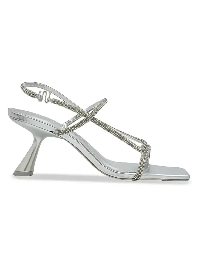 Women's Reina 0MM Rhinestone Metallic Leather Sandals - Silver