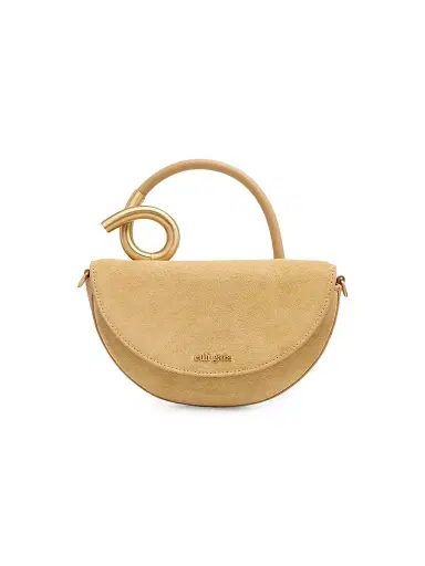 Cult Gaia Women's Nano Azariah Half-Moon Suede Top Handle Bag - Sand | Thumbnail 1 Cult Gaia Women's Nano Azariah Half-Moon Suede Top Handle Bag - Sand | Thumbnail 1