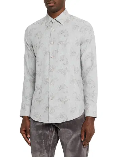 Robert Graham Men's Knox Paisley Cotton Button-Front Shirt - Pink - Size XXL | Thumbnail 3 Robert Graham Men's Knox Paisley Cotton Button-Front Shirt - Pink - Size XXL | Thumbnail 3