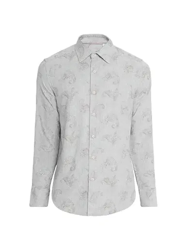 Robert Graham Men's Knox Paisley Cotton Button-Front Shirt - Pink - Size XXL | Thumbnail 1 Robert Graham Men's Knox Paisley Cotton Button-Front Shirt - Pink - Size XXL | Thumbnail 1
