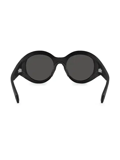 Moncler Men's Satellite 51MM Round Sunglasses - Black | Thumbnail 4 Moncler Men's Satellite 51MM Round Sunglasses - Black | Thumbnail 4