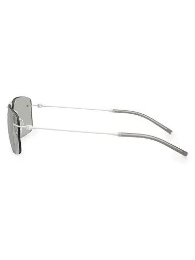 Moncler Men's Orbit 56MM Rectangular Sunglasses - Silver | Thumbnail 3