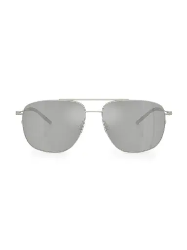 Moncler Men's Orbit 57MM Aviator Sunglasses - Silver | Thumbnail 2