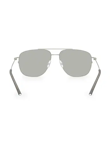 Moncler Men's Orbit 57MM Aviator Sunglasses - Silver | Thumbnail 4