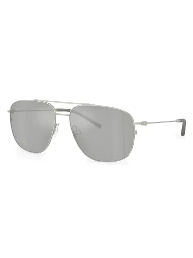 Moncler Men's Orbit 57MM Aviator Sunglasses - Silver | Thumbnail 1