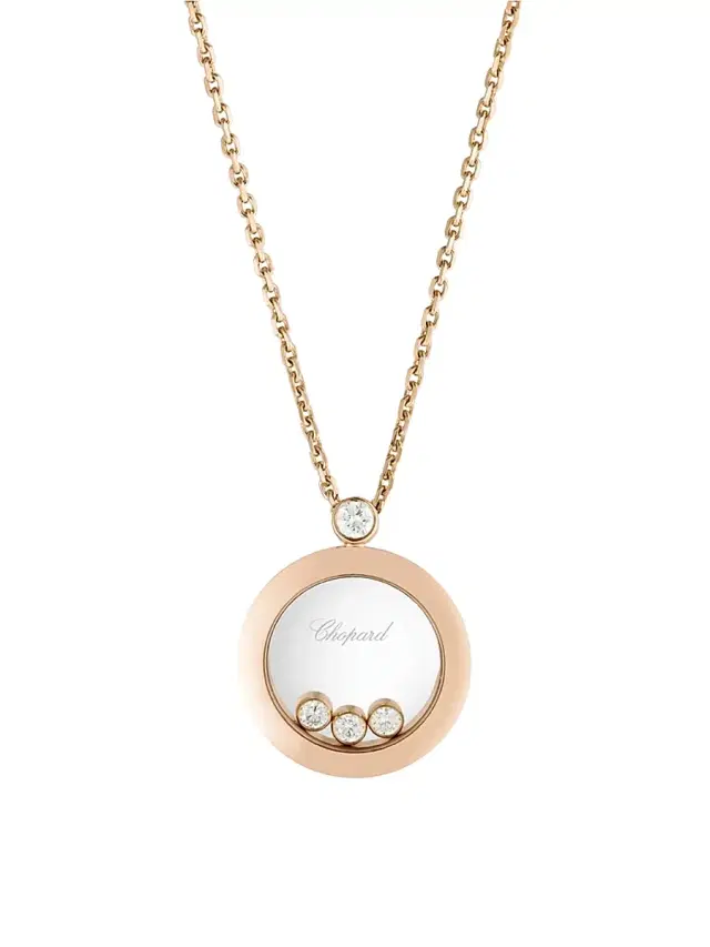Happy Diamonds 18K Rose Gold & Diamond Round Pendant Necklace - Rose Gold