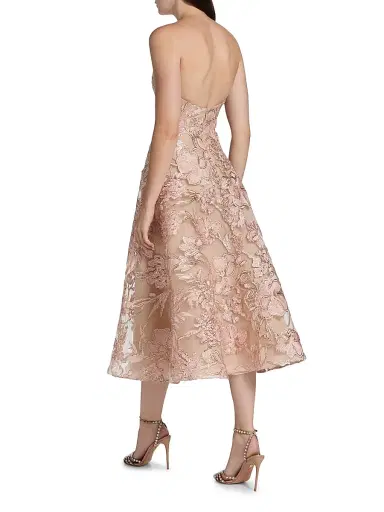 Naeem Khan Women's Floral Embroidered Strapless Cocktail Dress - Pink Multi - Size 0 | Thumbnail 5 Naeem Khan Women's Floral Embroidered Strapless Cocktail Dress - Pink Multi - Size 0 | Thumbnail 5