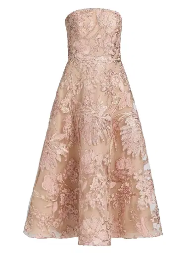Naeem Khan Women's Floral Embroidered Strapless Cocktail Dress - Pink Multi - Size 0 | Thumbnail 1 Naeem Khan Women's Floral Embroidered Strapless Cocktail Dress - Pink Multi - Size 0 | Thumbnail 1